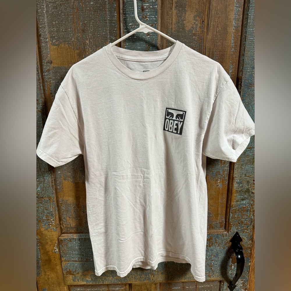 Men's Classic Two Sided OBEY  T-Shirt Size Medium
